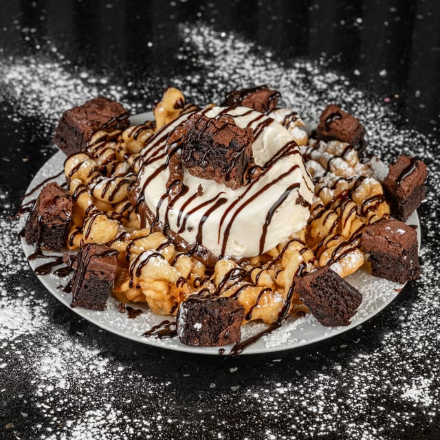 Brownie Fiesta Funnel Cake.