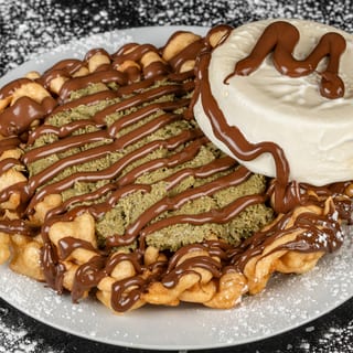 Pistachu Funnel Cake