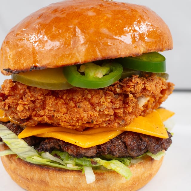 Cluck N Moo Burger.