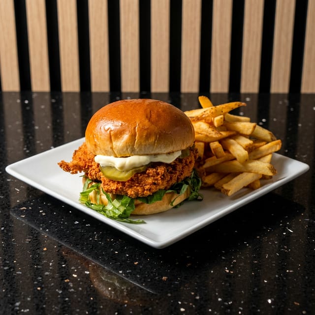 Crispy Chicken Burger Combo.