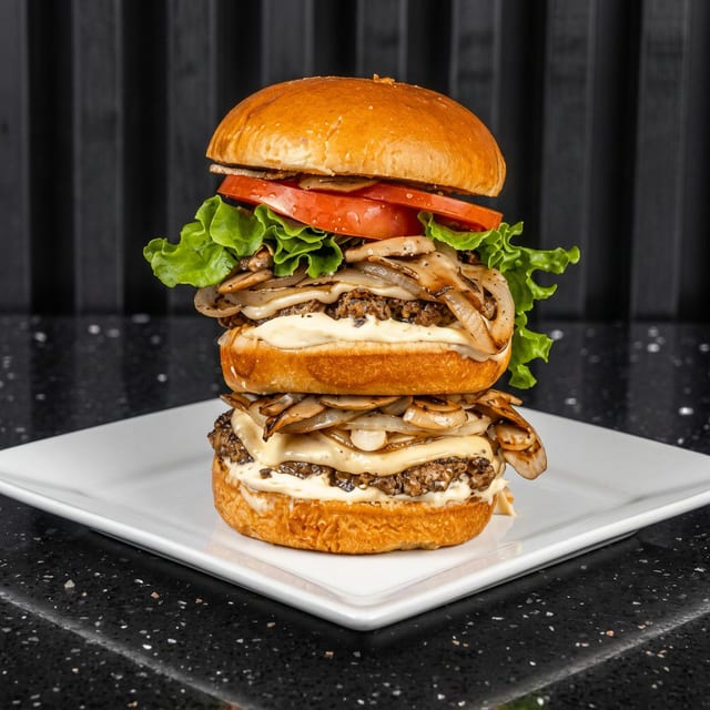Swiss N Shroom Burger.